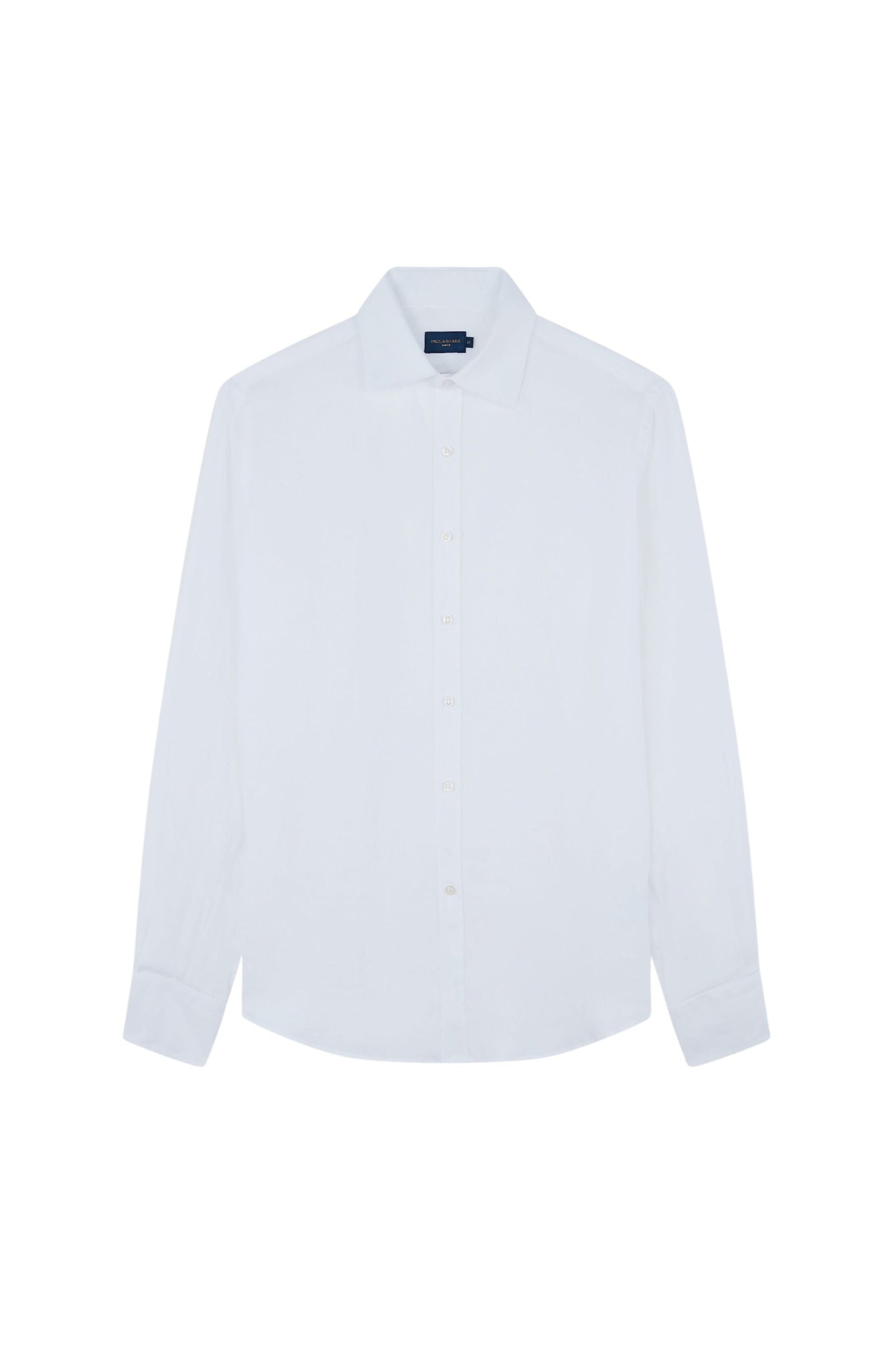 Chemise à manches longues en lin - Bianco