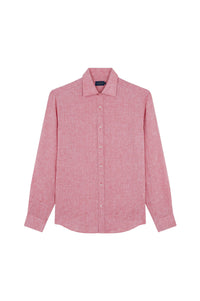 Chemise à manches longues en lin - Rosso