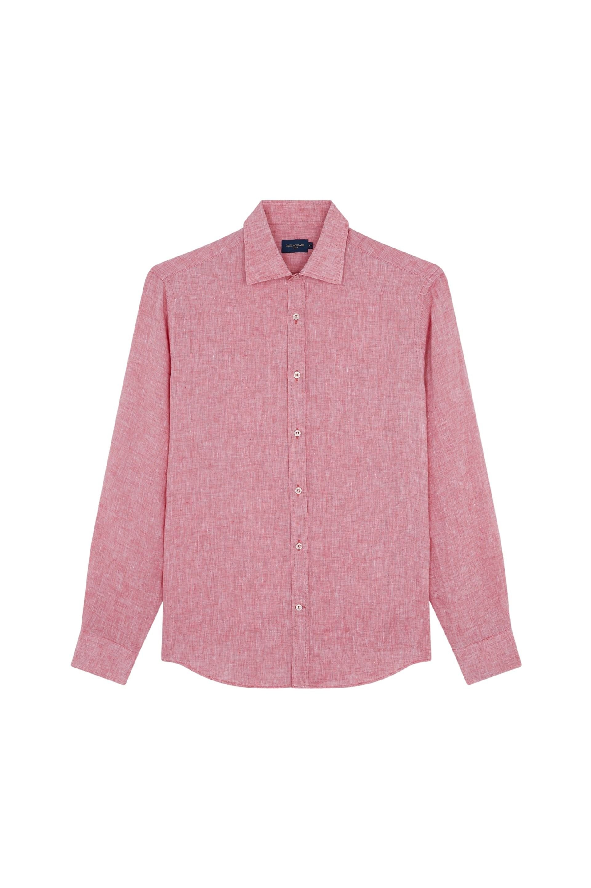 Chemise à manches longues en lin - Rosso