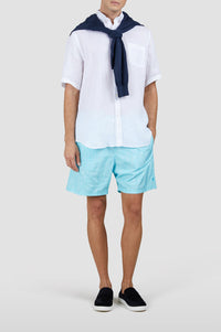 Chemise à manches courtes en lin - Blanc