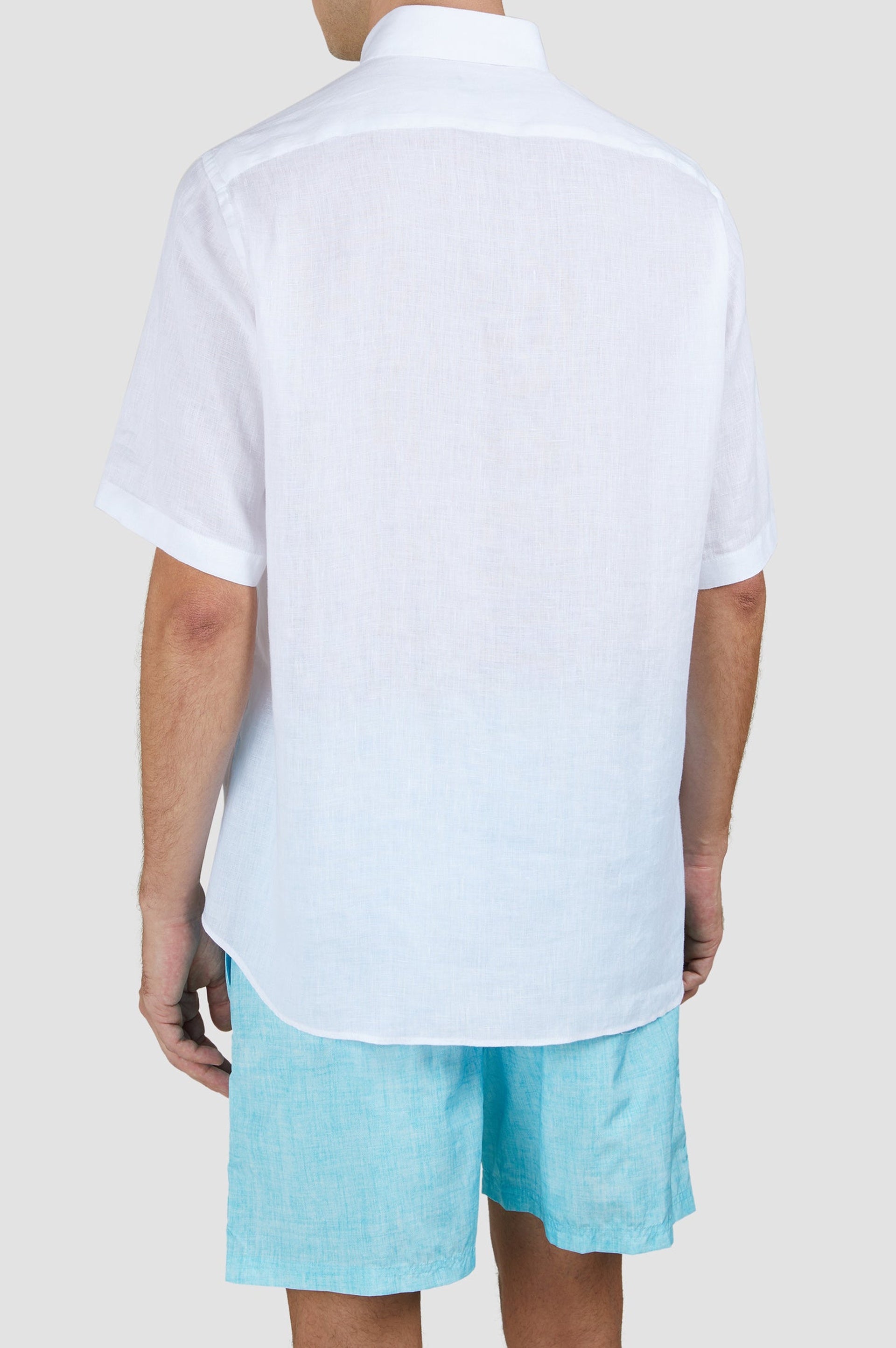 Chemise à manches courtes en lin - Blanc