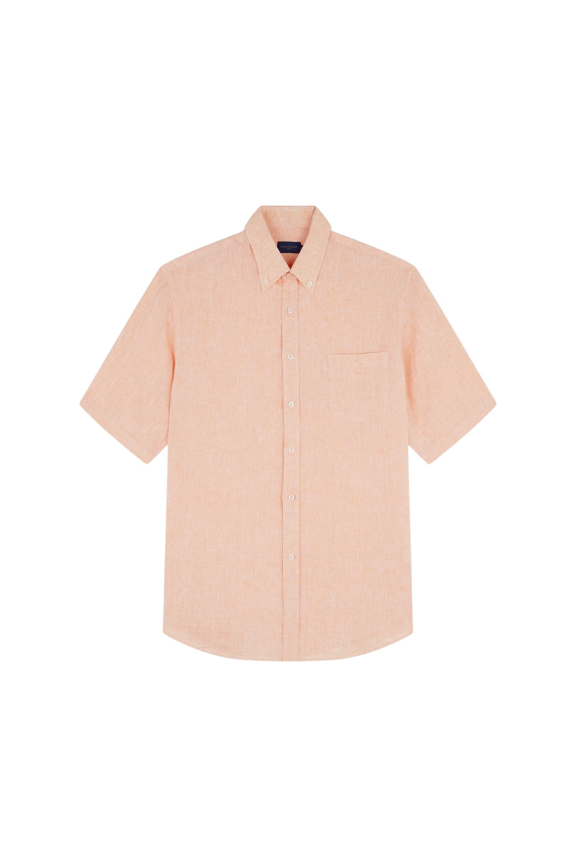 Chemise à manches courtes en lin - Arancio