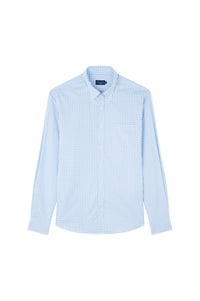 Chemise à carreaux et manches longues - Bianco Quadri Azzurri