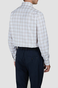Chemise à carreaux - Blanc & Beige