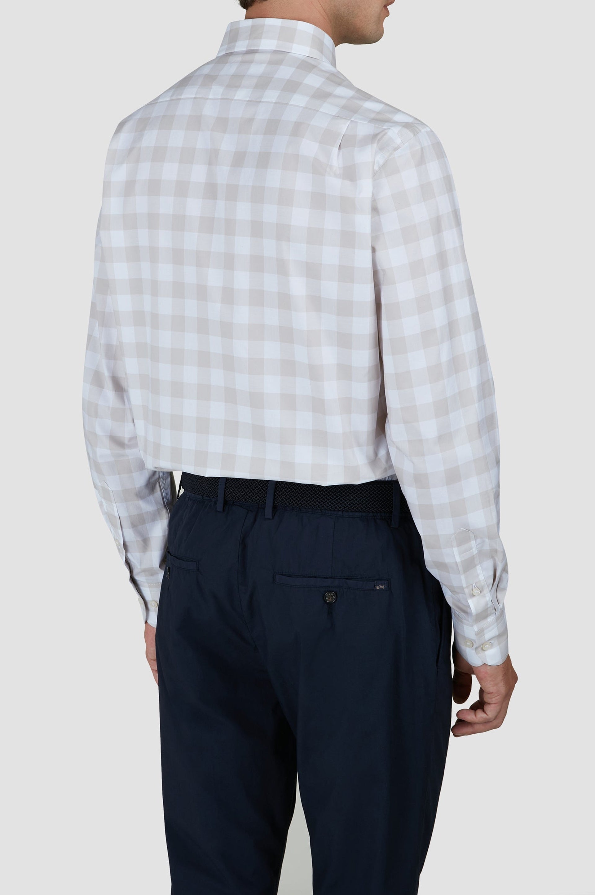 Chemise à carreaux - Blanc & Beige