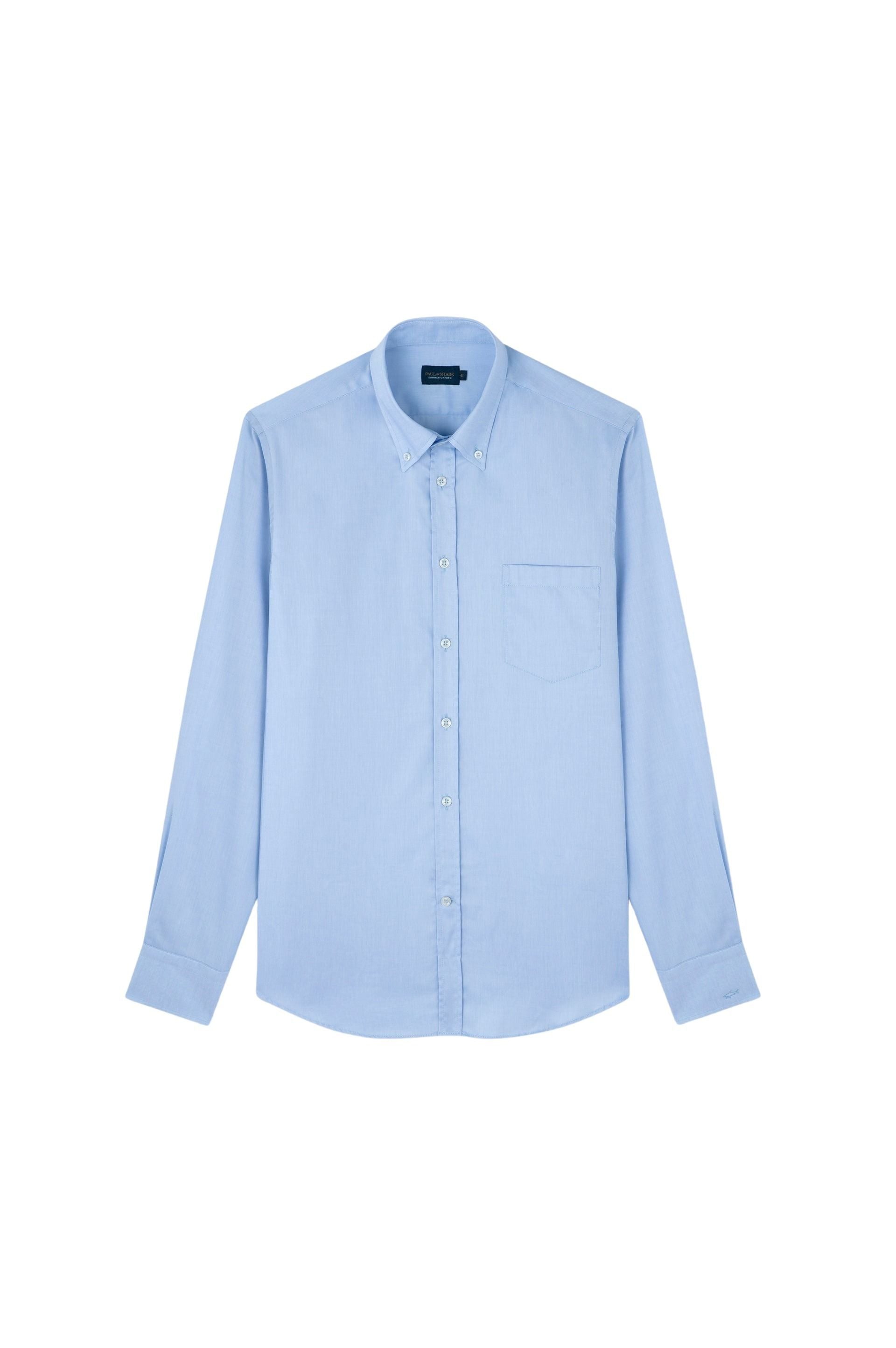 Chemise boutonnée à poche - Azzurro