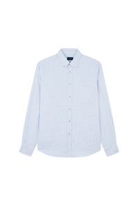 Chemise boutonnée et texturée - Bianco Quadri  Blu Azzurro