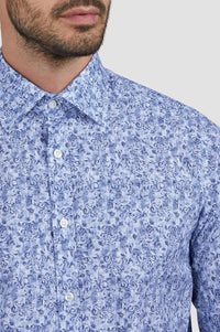 Chemise à imprimé - Fleurs bleues