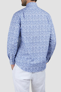 Chemise à imprimé - Fleurs bleues