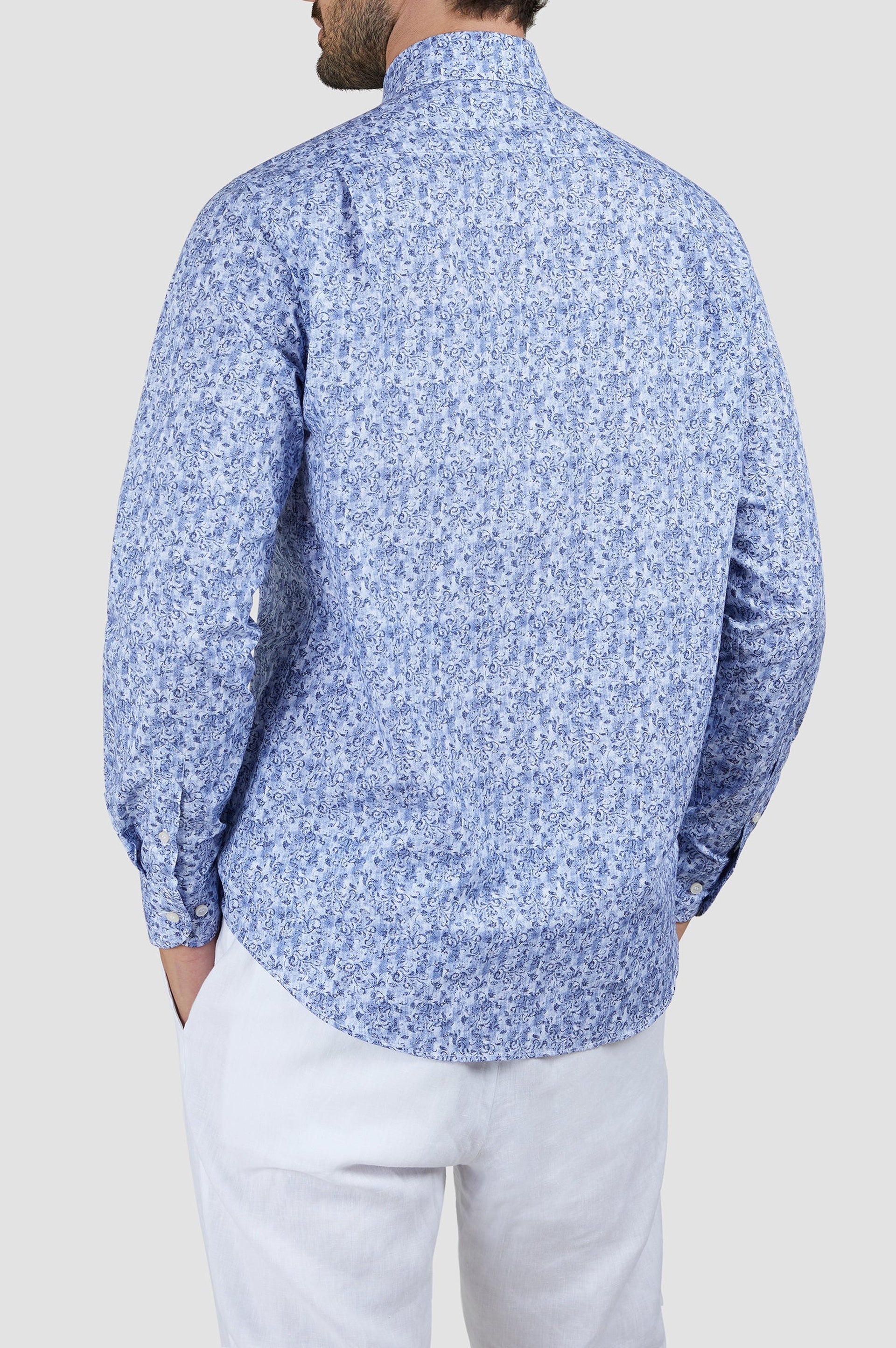 Chemise à imprimé - Fleurs bleues