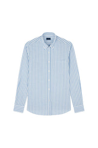 Chemise à rayures et manches longues - Bianco Righe Azzurre