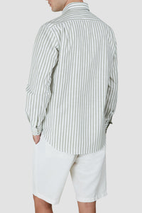 Chemise à rayures - Blanc & Vertes