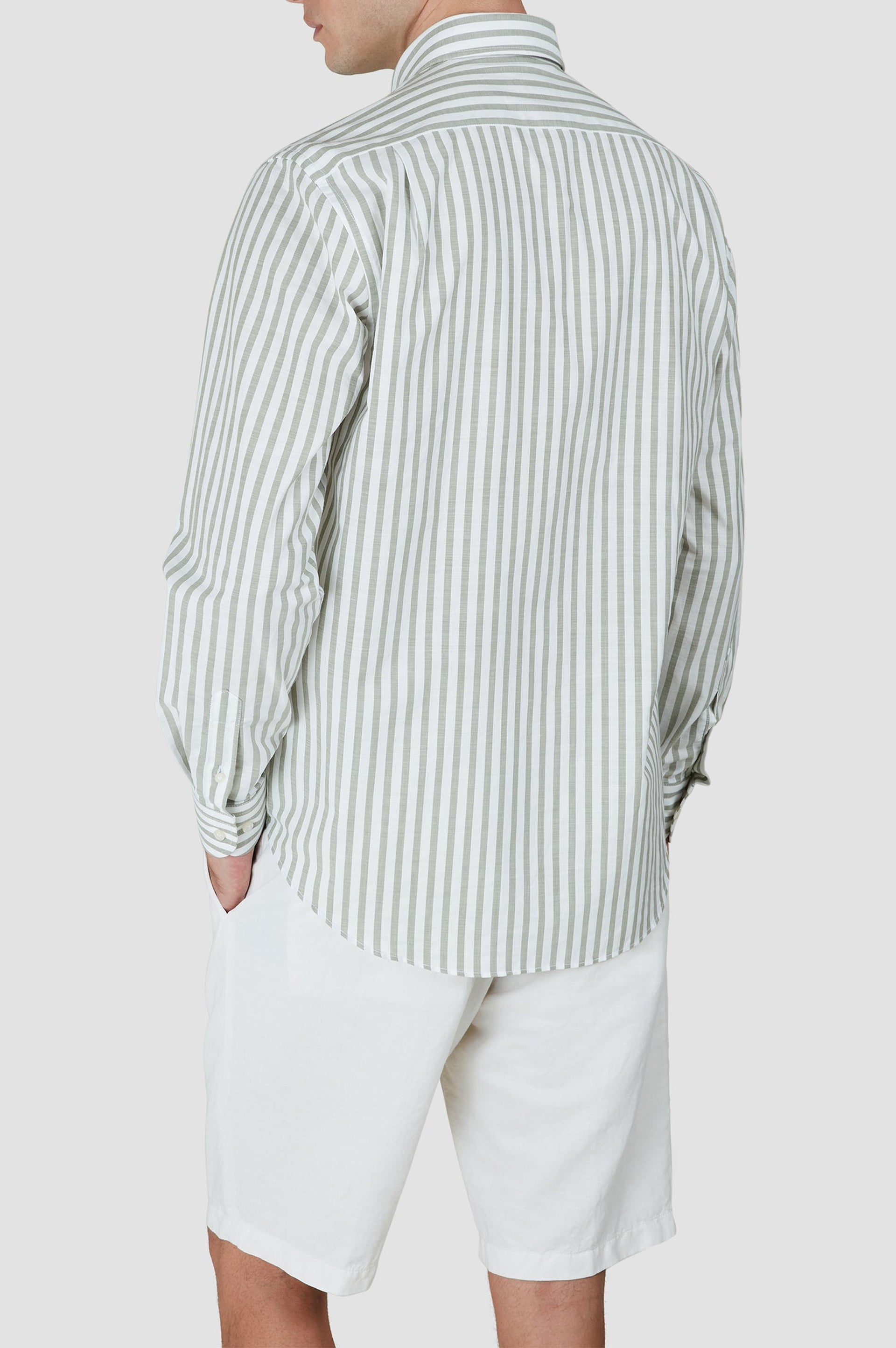 Chemise à rayures - Blanc & Vertes