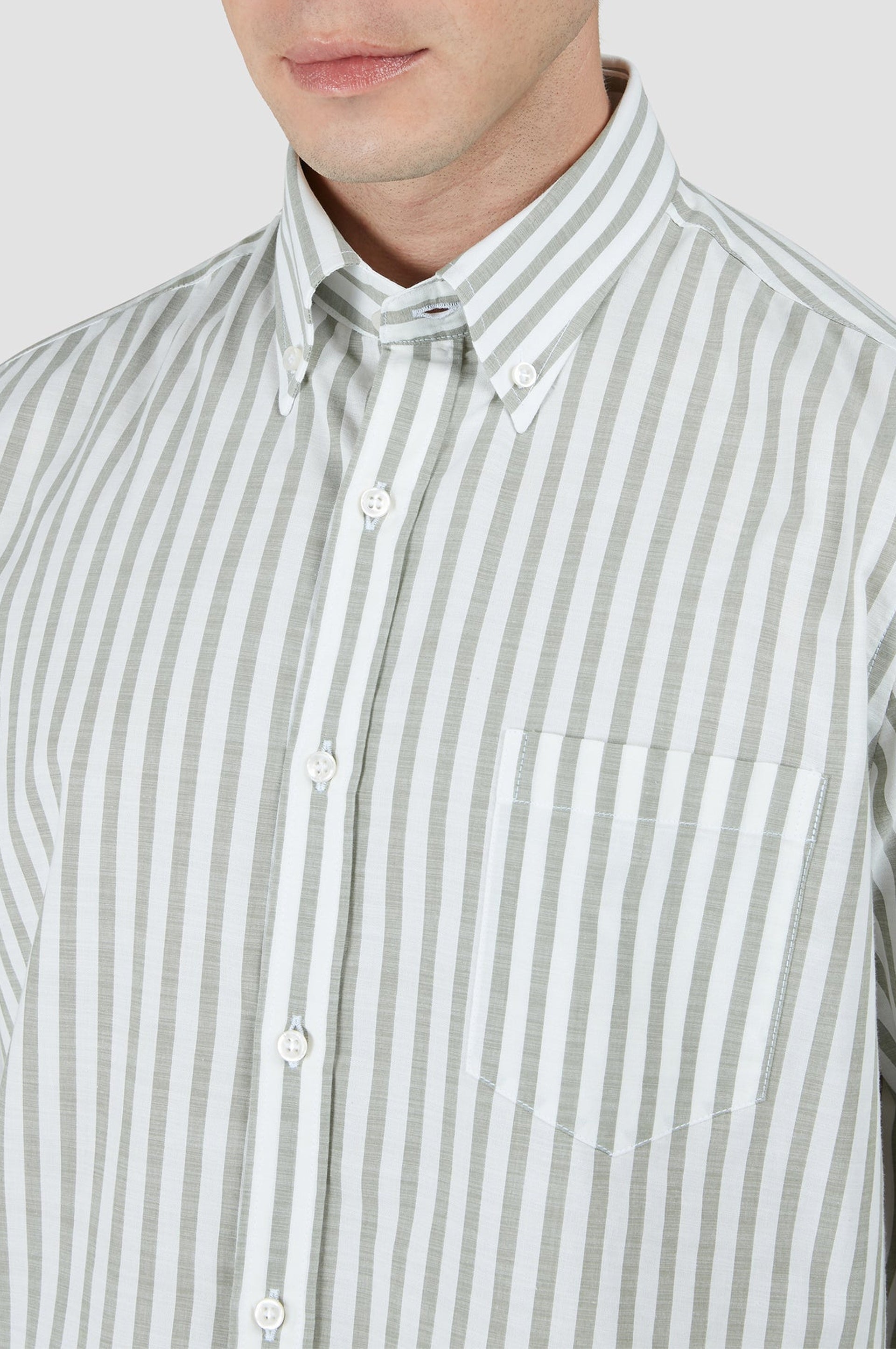 Chemise à rayures - Blanc & Vertes