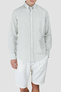 Chemise à rayures - Blanc & Vertes