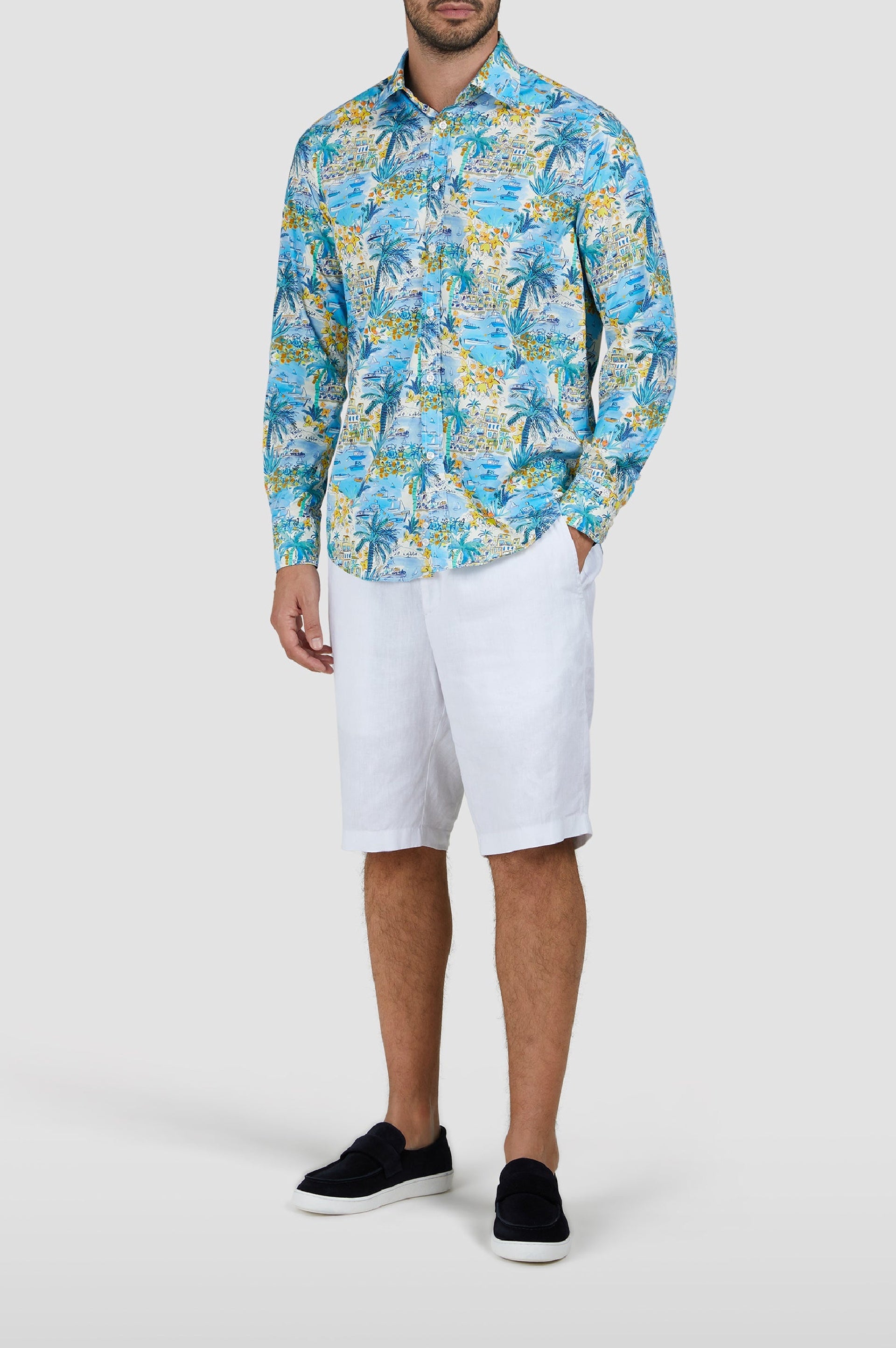 Chemise à manches longues et imprimé - Imprimé Palmiers Capri
