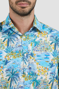 Chemise à manches longues et imprimé - Imprimé Palmiers Capri