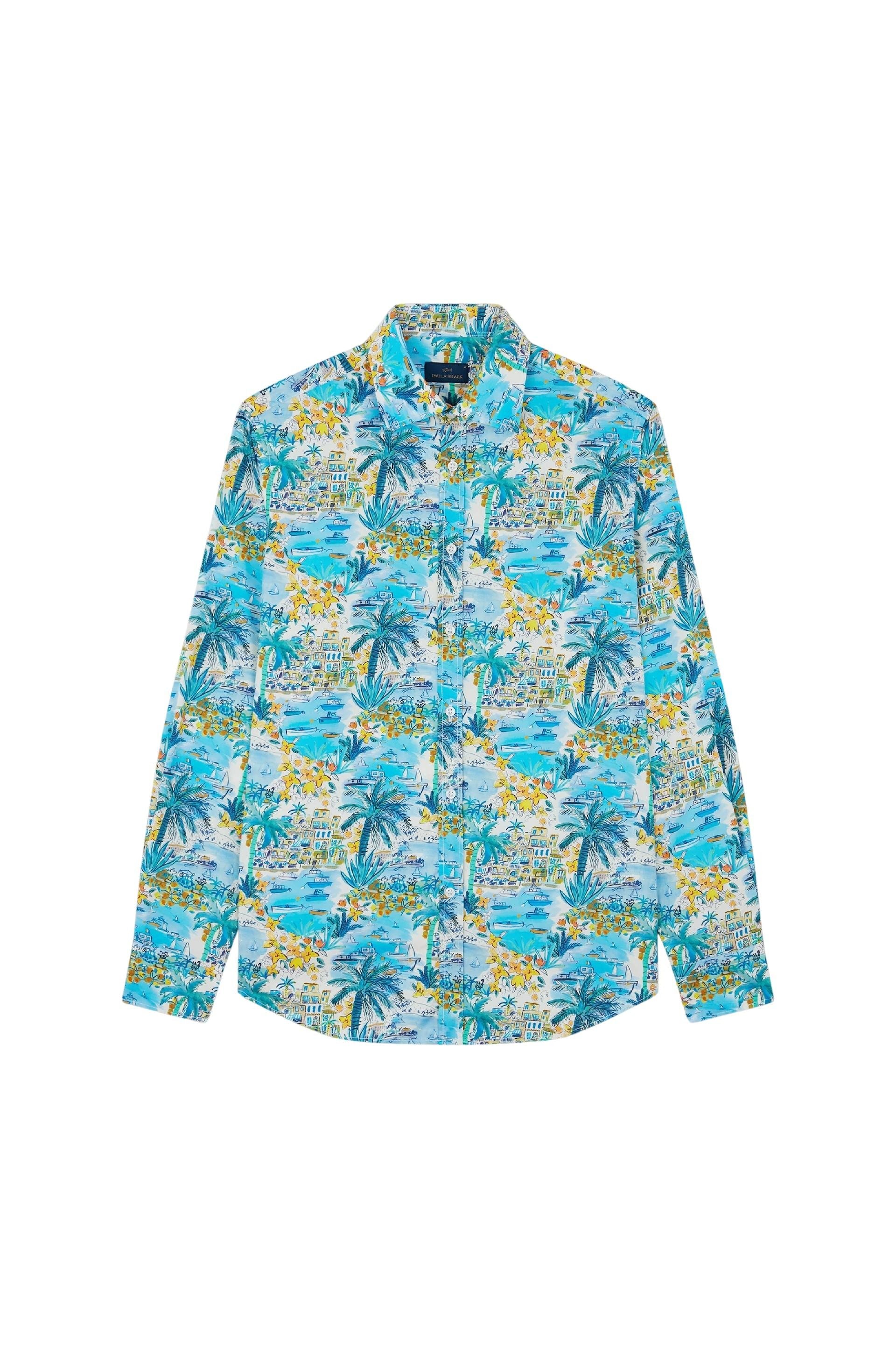Chemise à manches longues et imprimé - Stampa Palme Capri