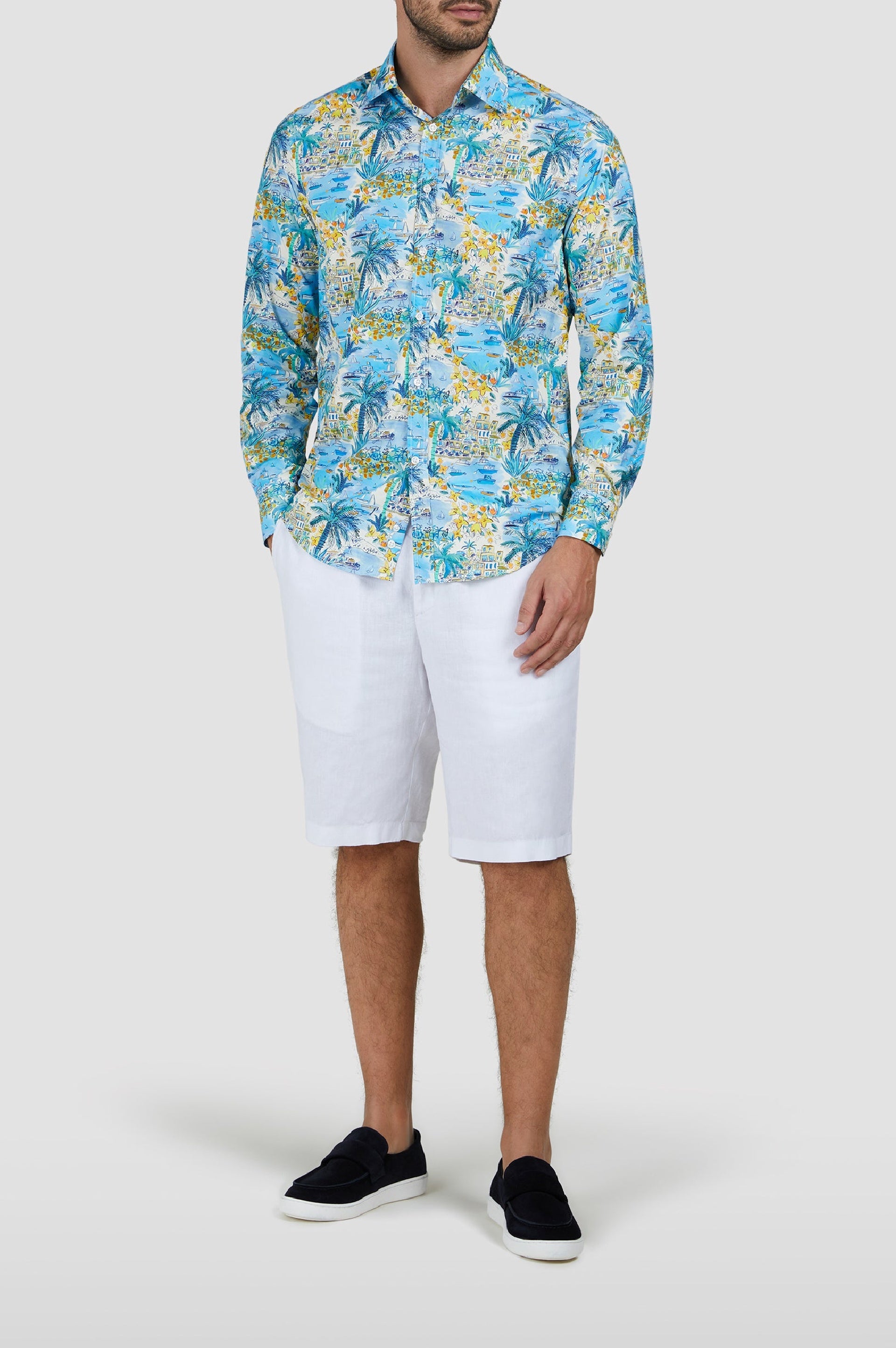 Chemise à manches longues et imprimé - Imprimé Palmiers Capri