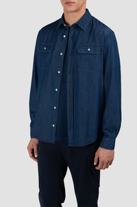 Chemise à double poches - Bleu foncé Jeans