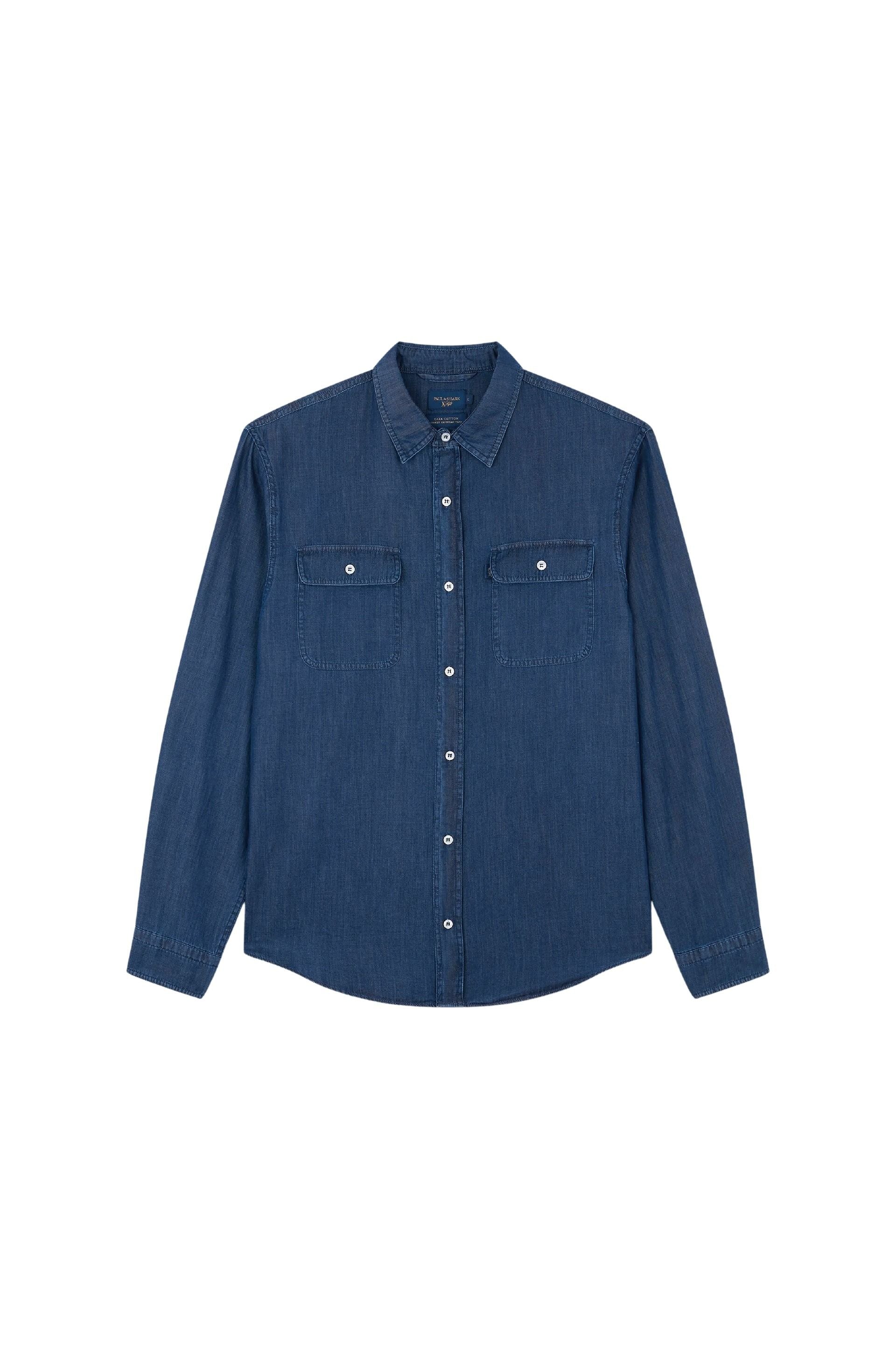Chemise à double poches - Blu Scuro Jeans