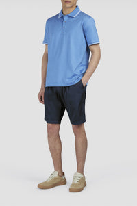 Bermuda à pinces - Bleu damier