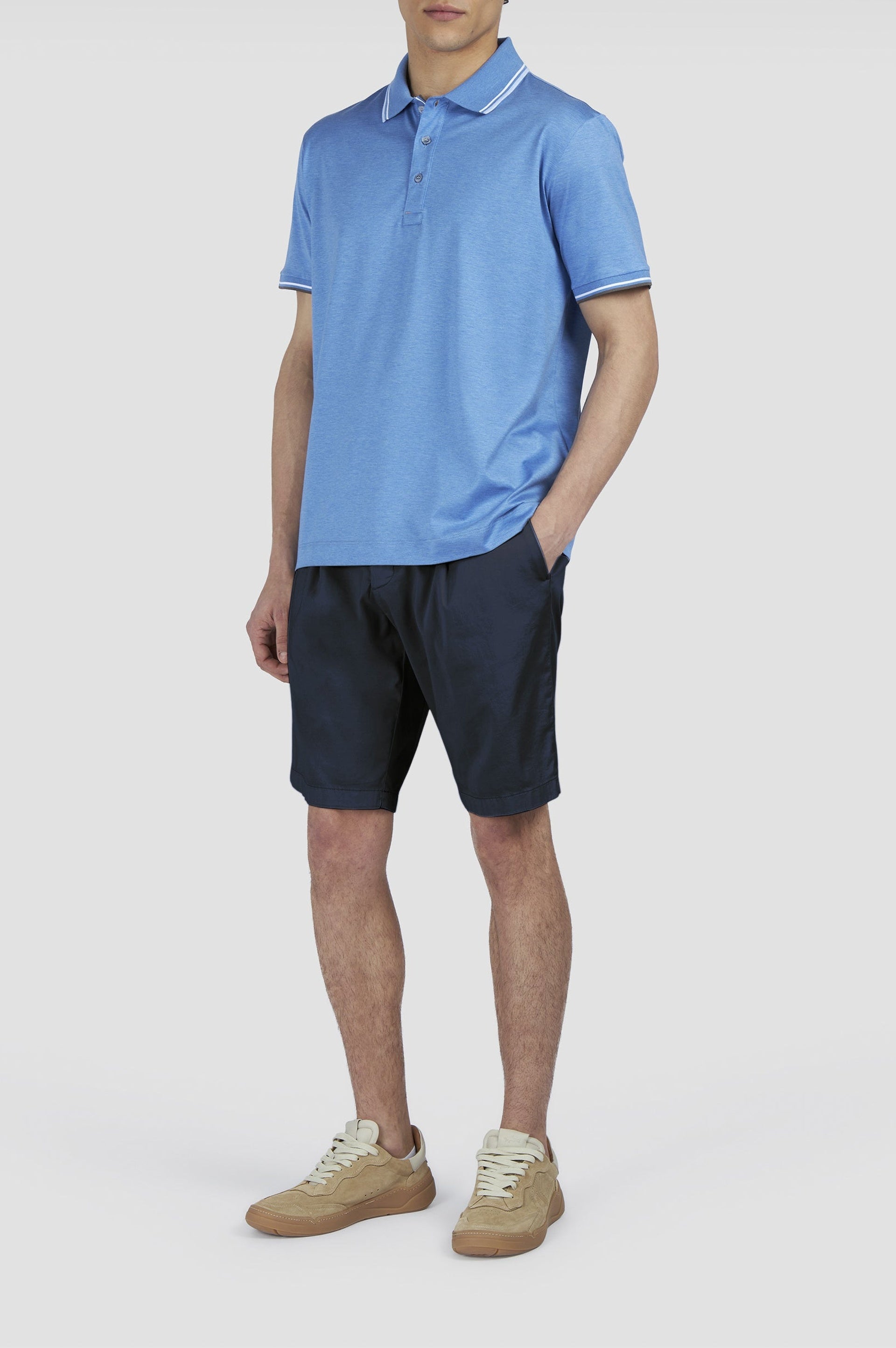 Bermuda à pinces - Bleu damier