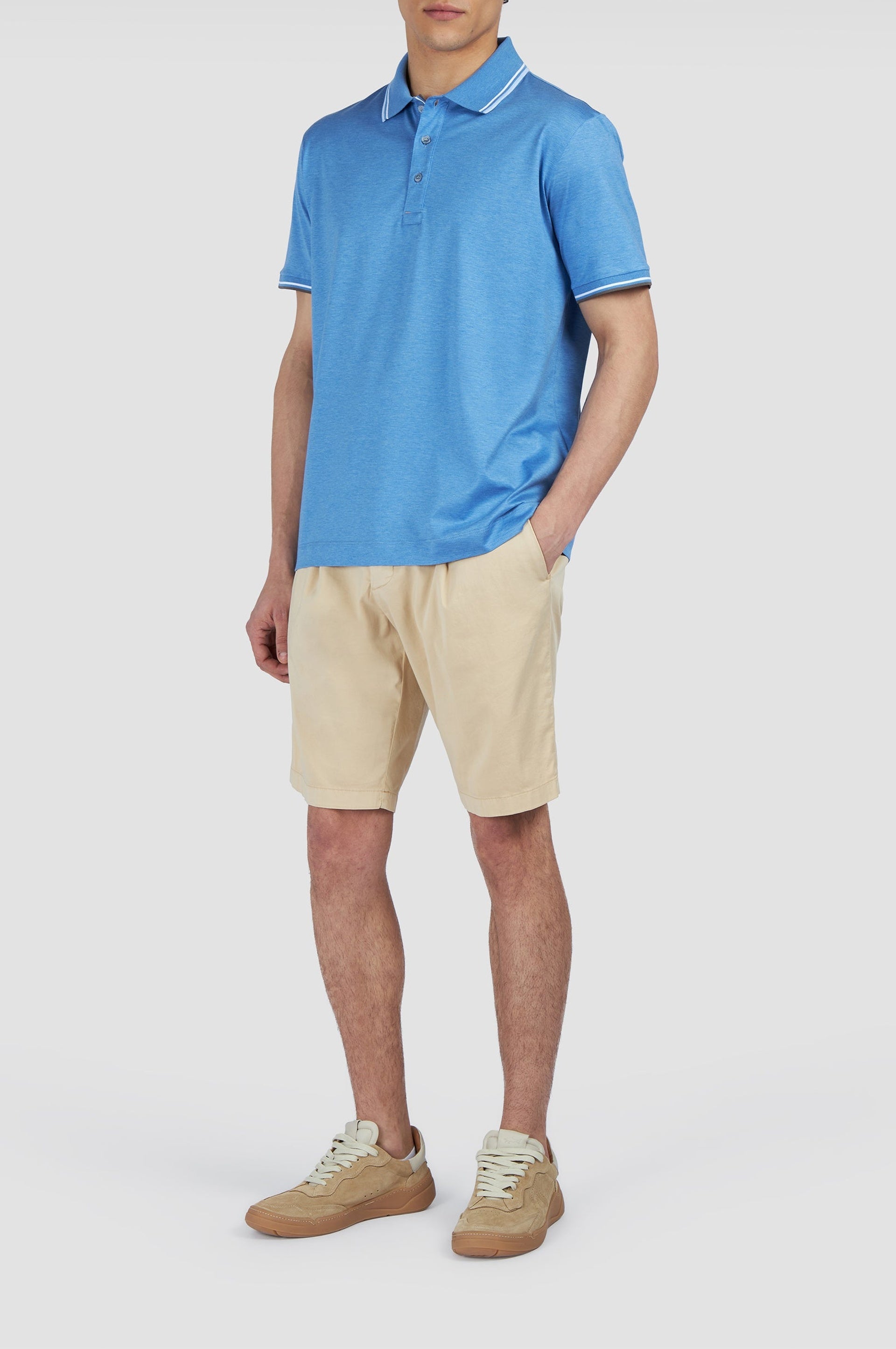 Pleated Bermuda shorts - Sand