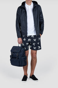 Short de bain à motifs - Bleu Requins