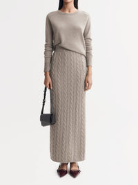 Cashmere cable-knit skirt - Grey