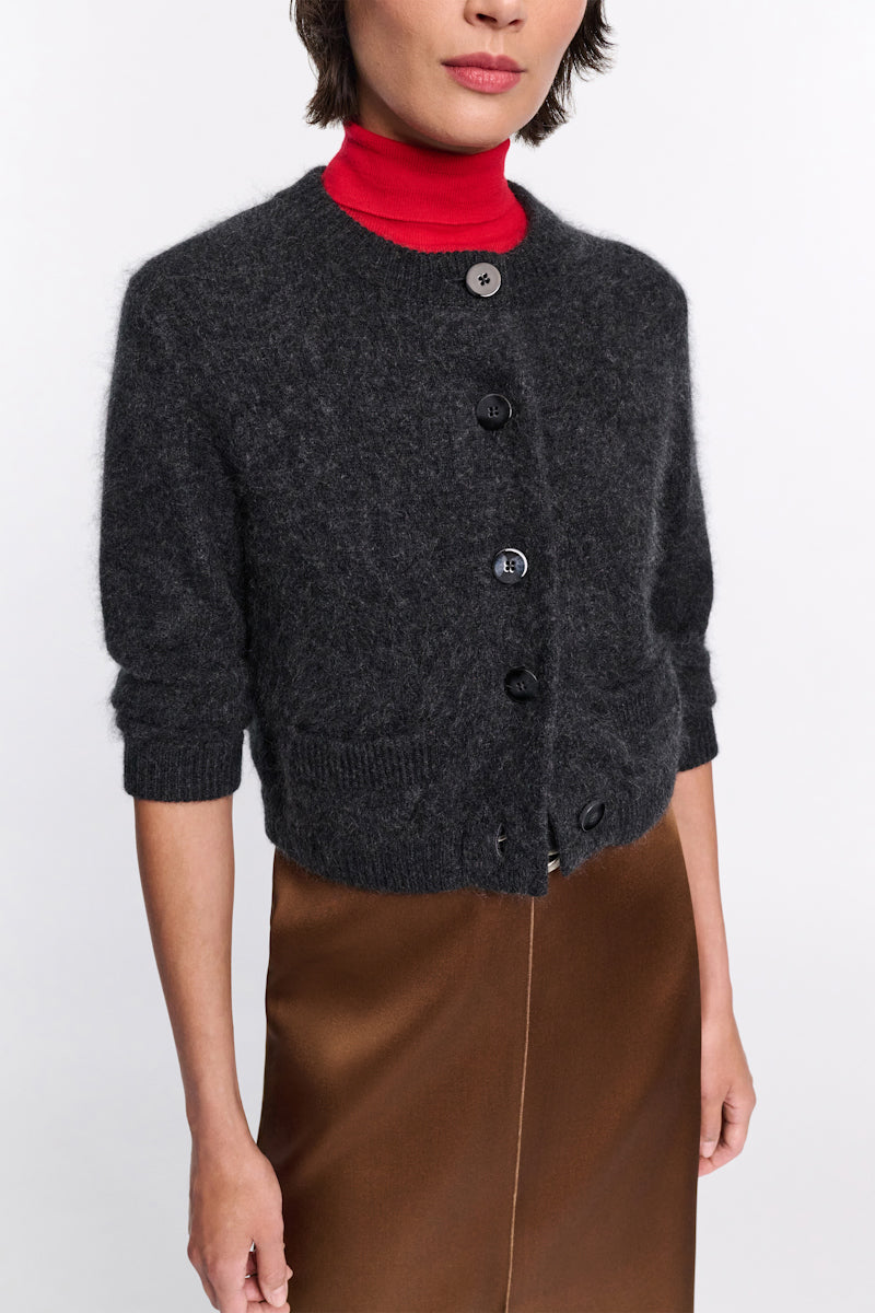 charcoal melange // FLUFFY STATEMENTS cardigan