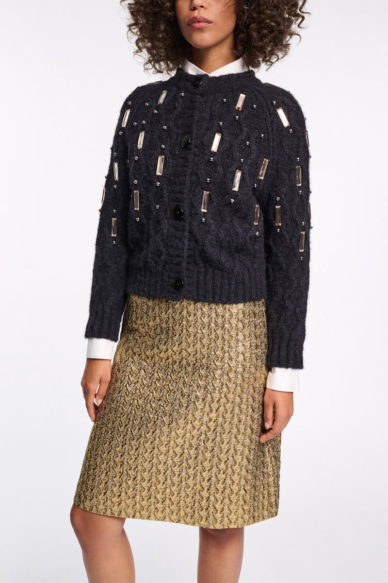 pure black // COZY DIAMONDS cardigan