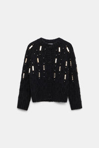pure black // COZY DIAMONDS cardigan