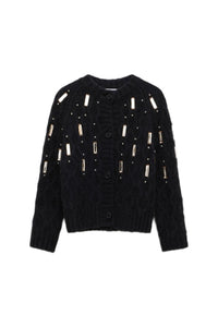 Cardigan Cozy Diamonds - Pure Black