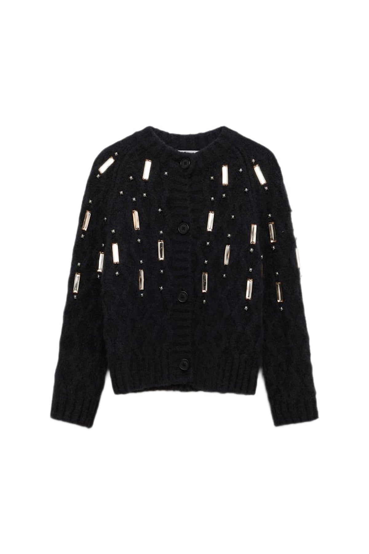 Cardigan Cozy Diamonds - Pure Black