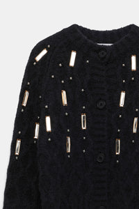pure black // COZY DIAMONDS cardigan