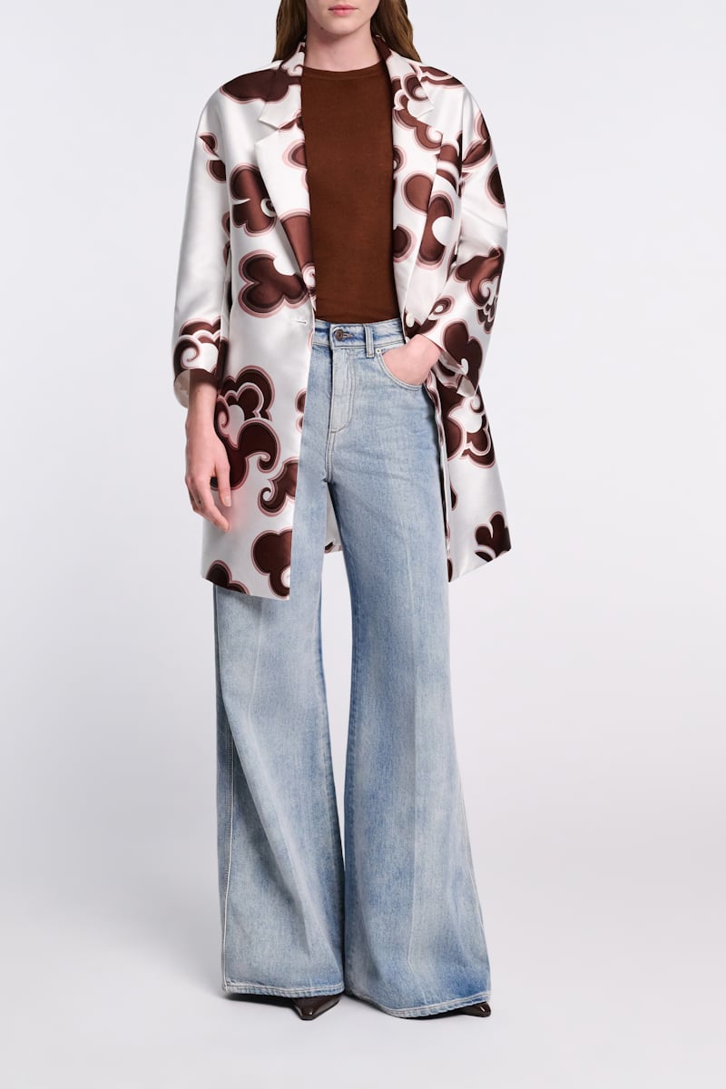 offwhite chocolate // FLORAL STATEMENT coat