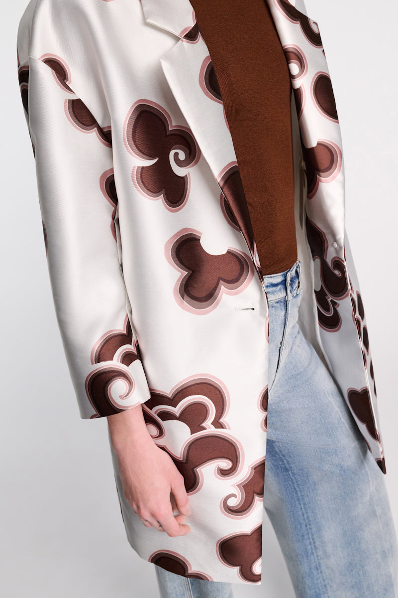 offwhite chocolate // FLORAL STATEMENT coat