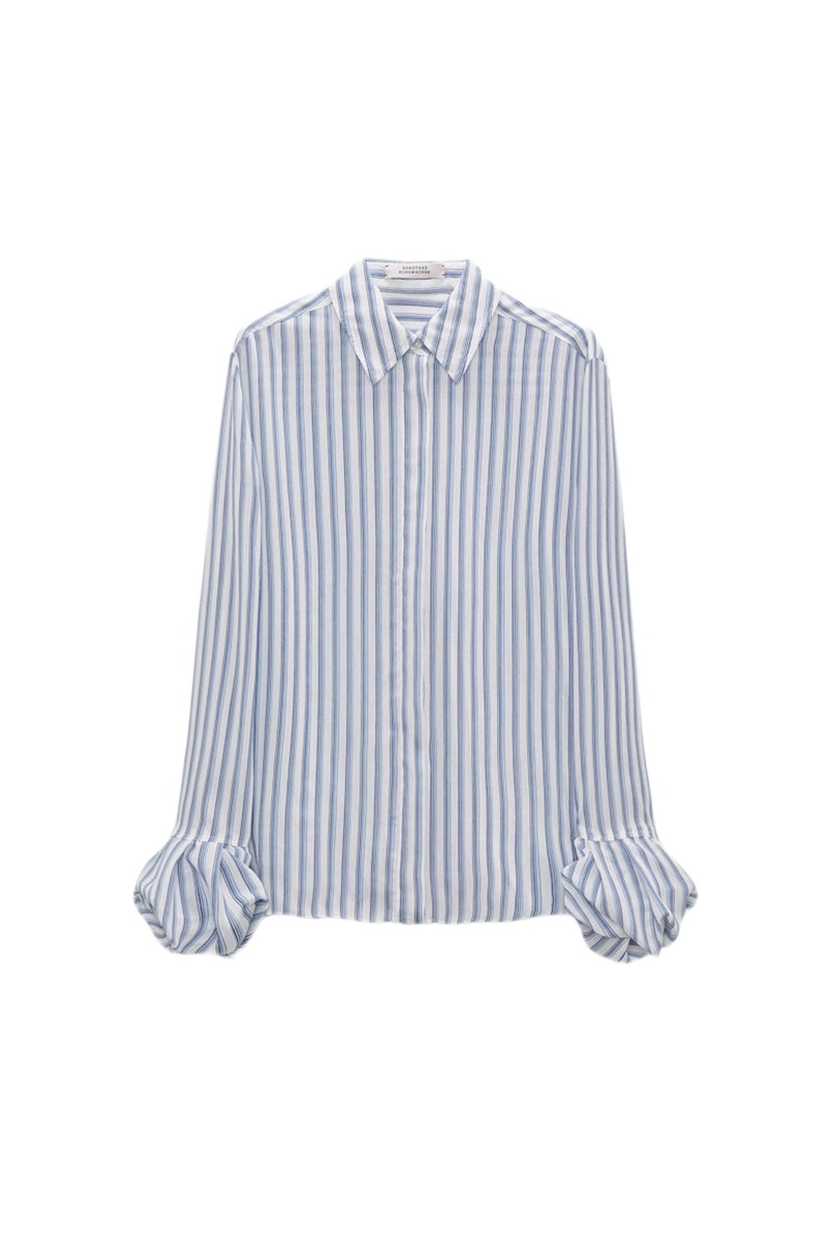 Blouse Striped Ease - White & Sky Mix