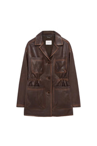 Veste Sleek Statement I en cuir - Choco & Black
