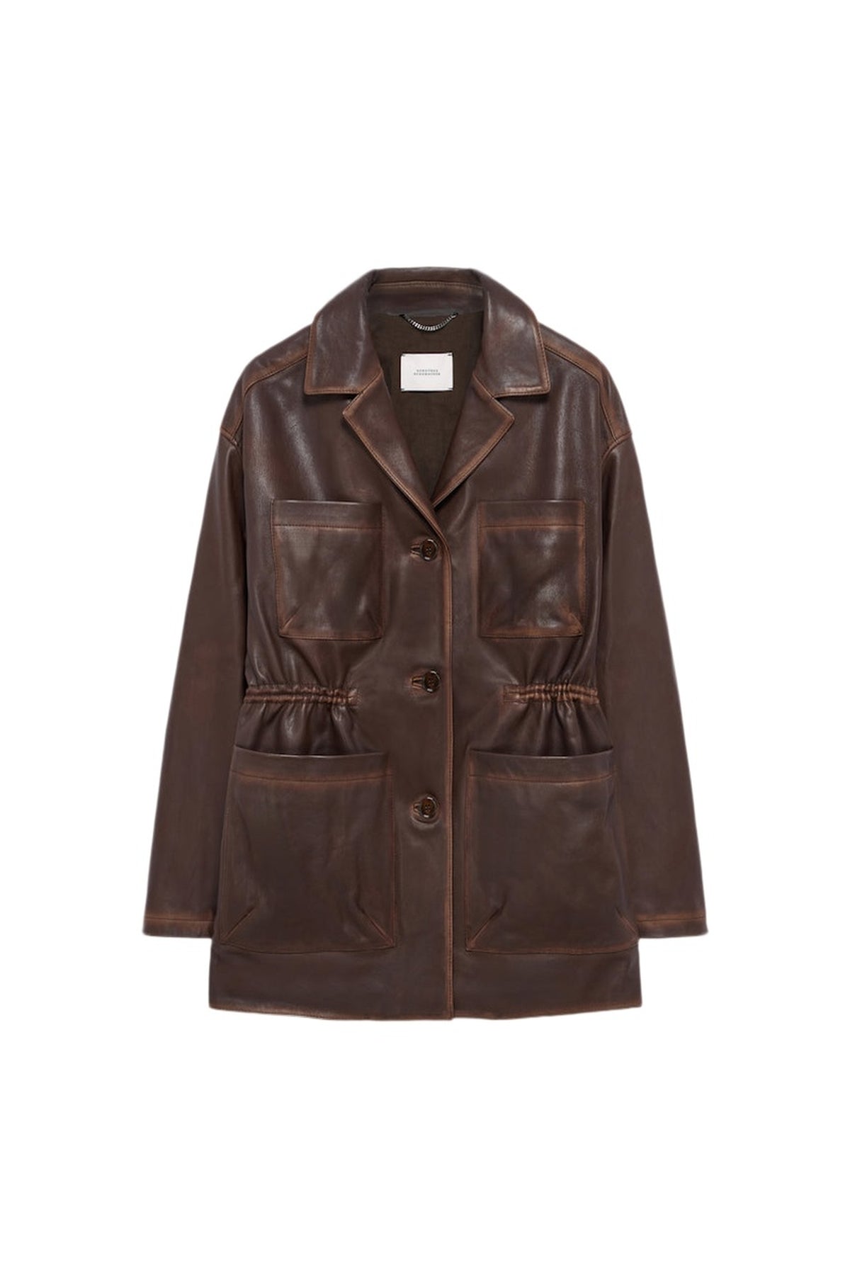 Veste Sleek Statement I en cuir - Choco & Black