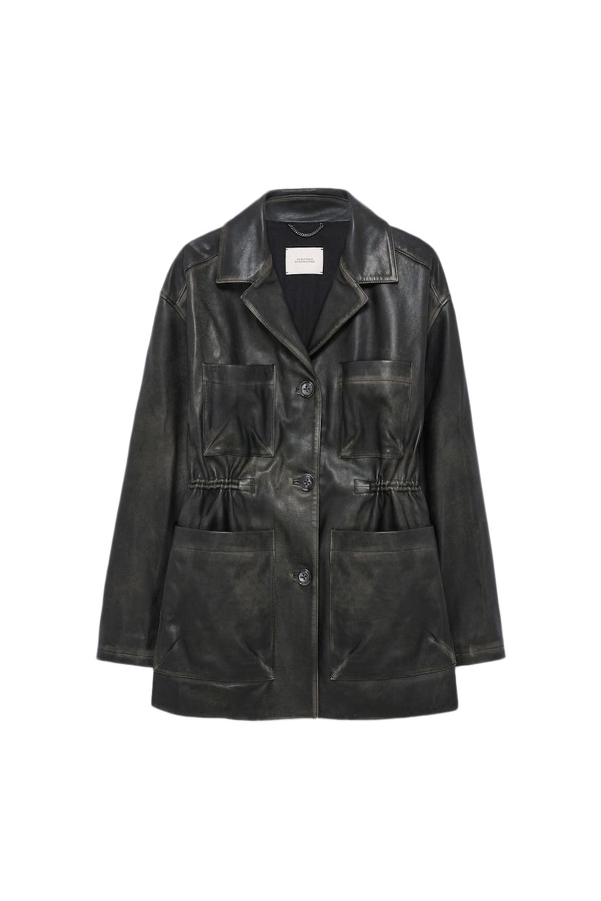 Sleek Statement I leather jacket - Pure Black