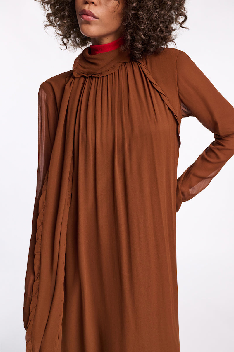 caramello // SHEER TWIST dress