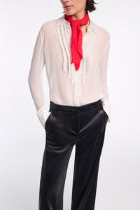 camellia white // SHEER TWIST blouse