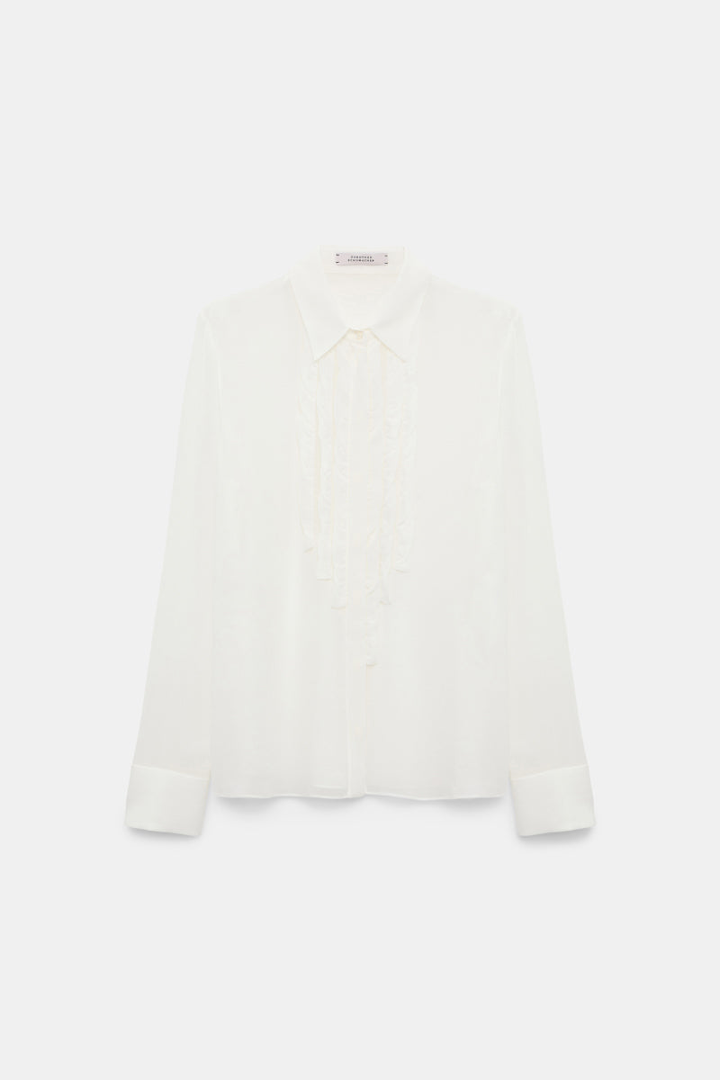 camellia white // SHEER TWIST blouse