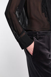pure black // SHEER TWIST blouse