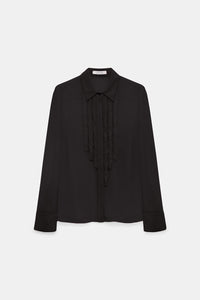 pure black // SHEER TWIST blouse