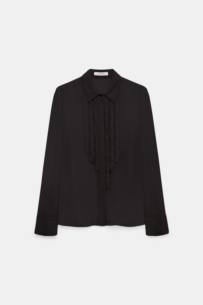 pure black // SHEER TWIST blouse