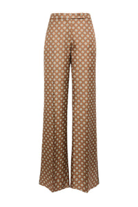 Pantalon Graphic Dreams en soie - Brown Big Tie
