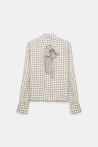 creme mini tie // GRAPHIC DREAMS blouse